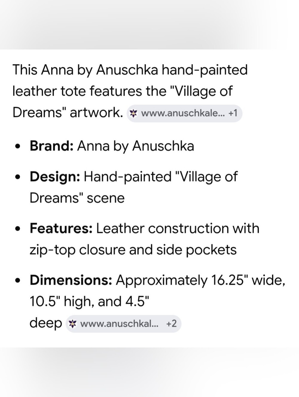 Anna by Anuschka Village of Dreams Bag Hand-Painted Leather Beautiful - Picture 10 of 16